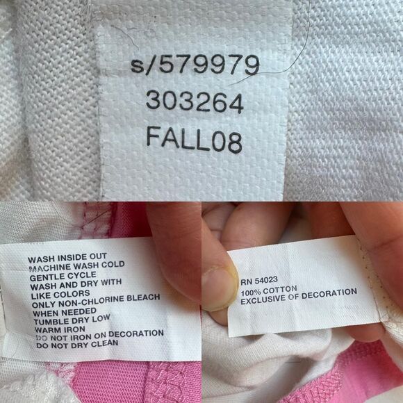 Y2K GAP Kids XL Graphic Tee Embroidered Pink Layered Baby Tee - Picture 8 of 8